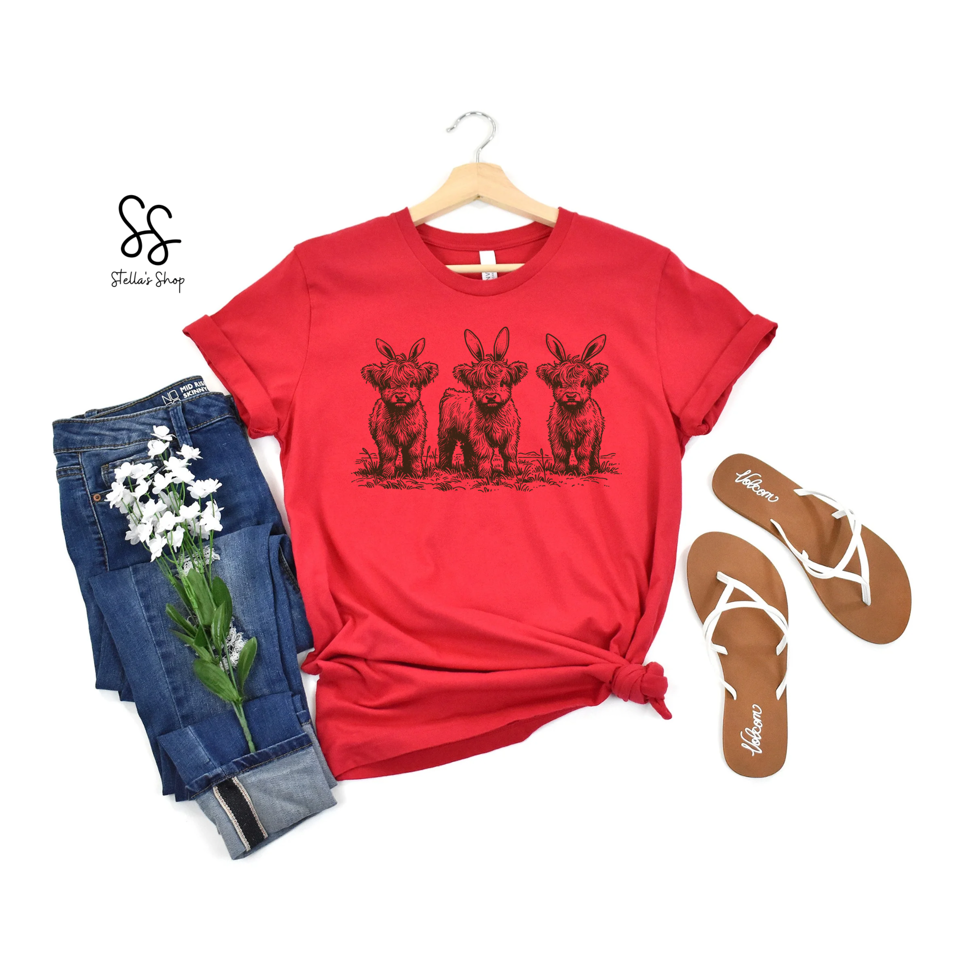 Highland babies with bunny ears