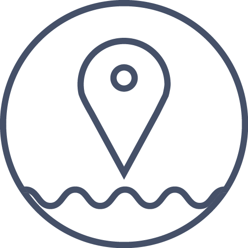 Navy map drop with waterline