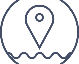 Navy map drop with waterline