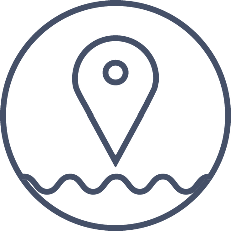 Navy map drop with waterline