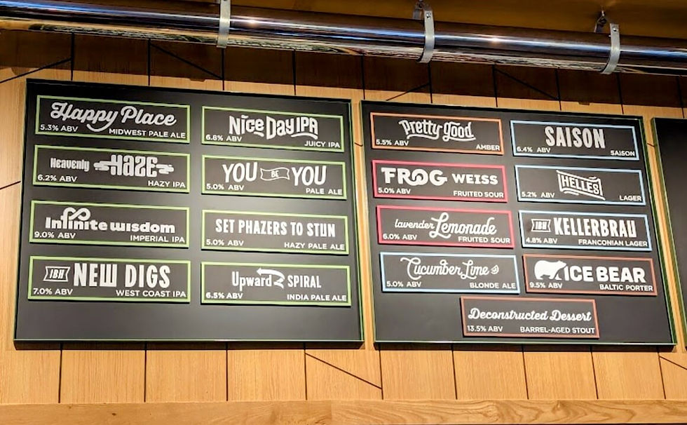 Drink menu
