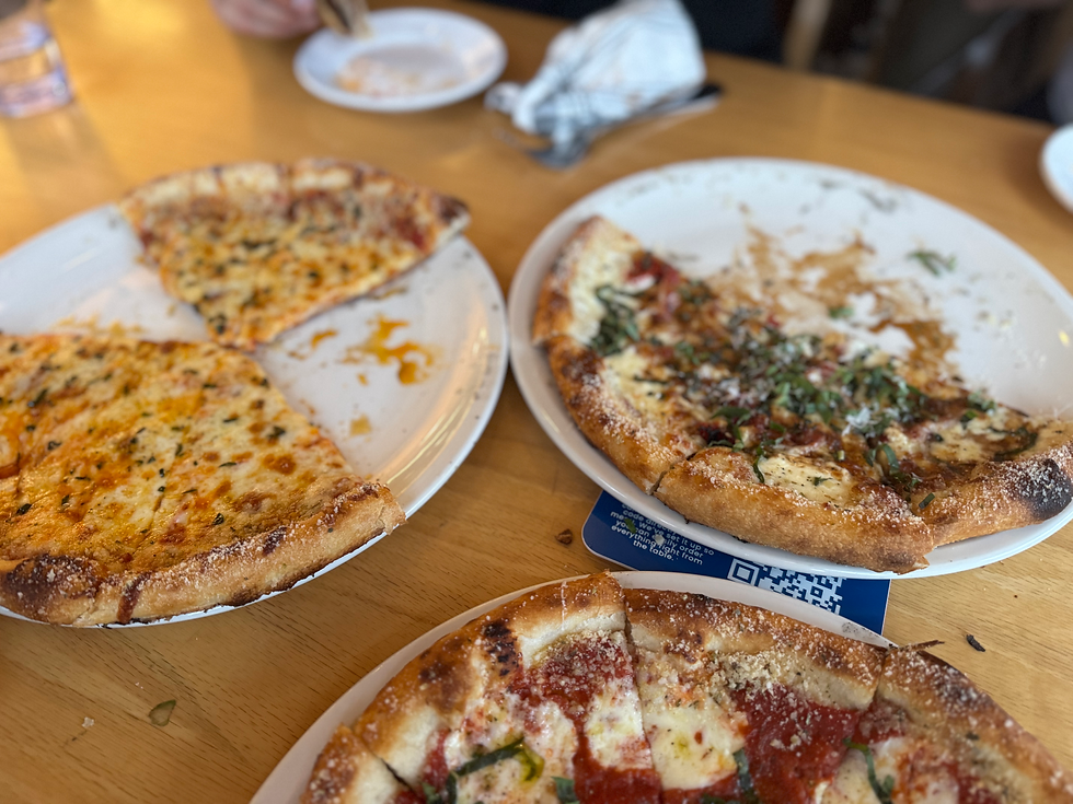 Selection of pizzas