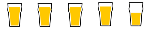 Graphic image of 5 pint glasses with 4.5 highlighted
