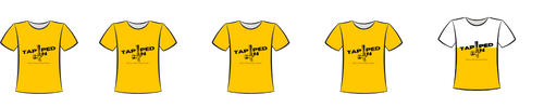 Infographic of 4.5 yellow shirts, 0.5 white, representing a score of 4.5/5