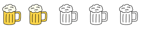 2 out of 5 beer mug rating