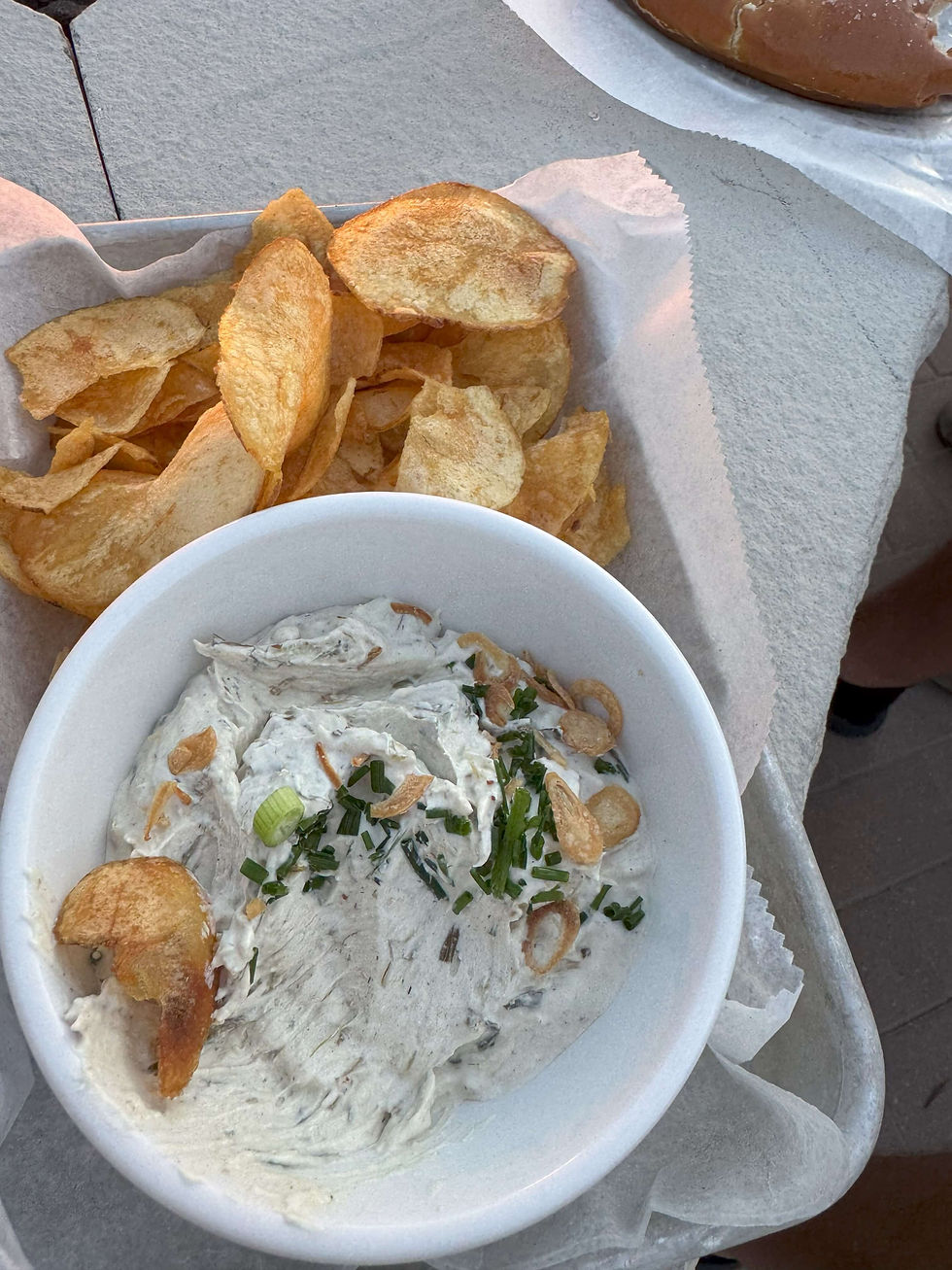 French onion dip and housemade chips