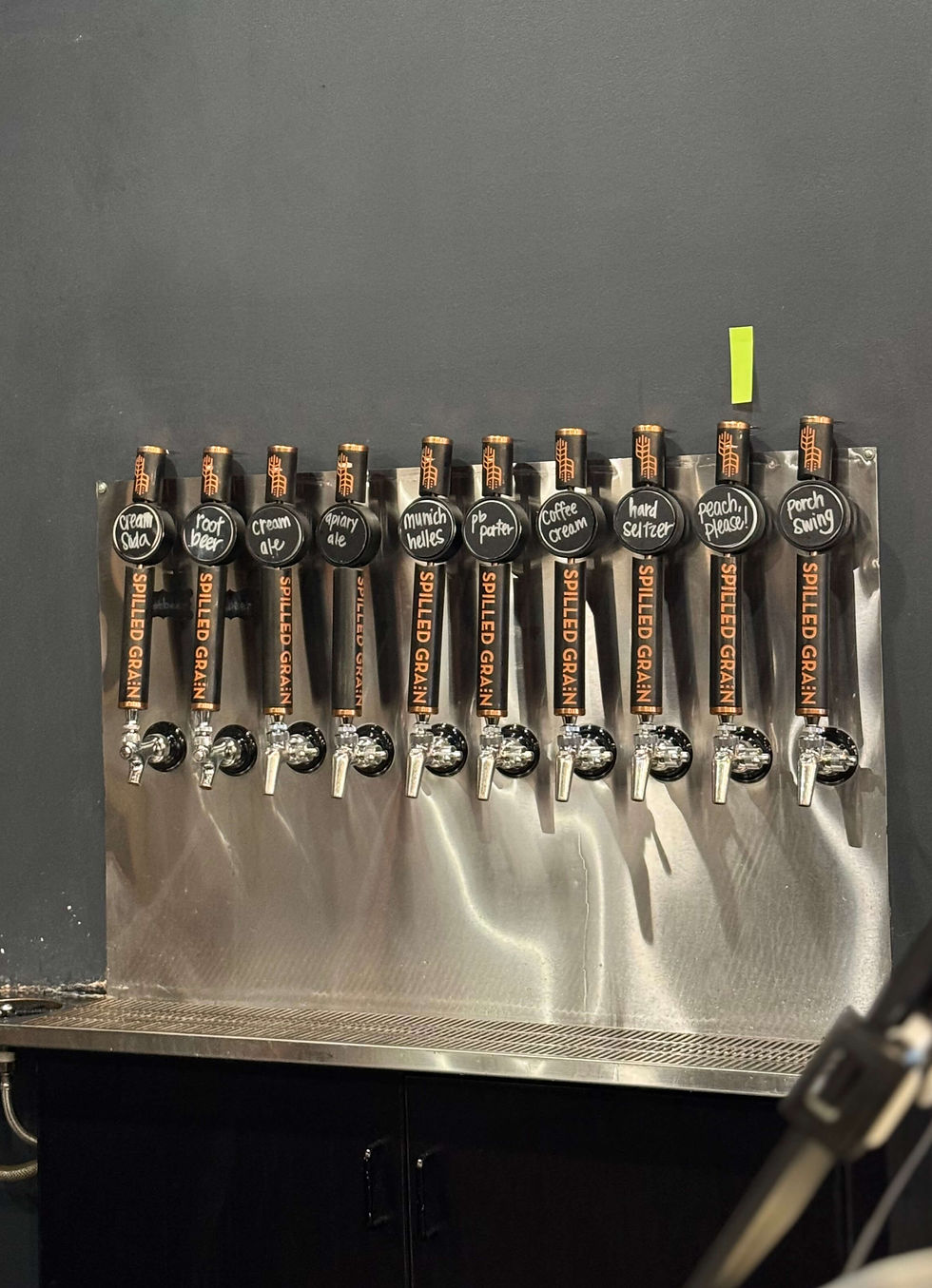 Photo of the taps in the brewery