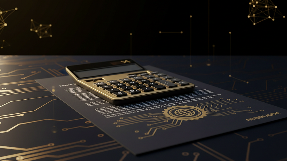 Eye-level view of a legal document and calculator on a desk