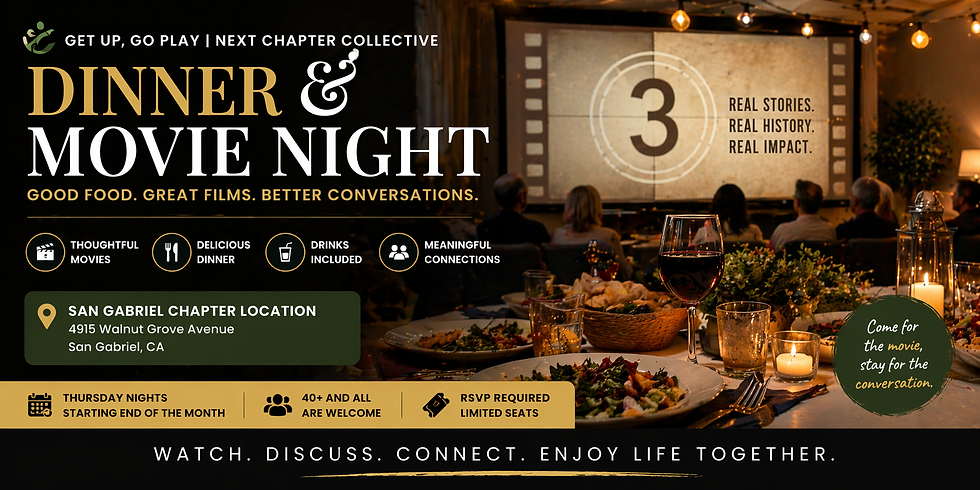 🎬 Thursday Dinner & Movie Night (RSVP Required on Meetup)