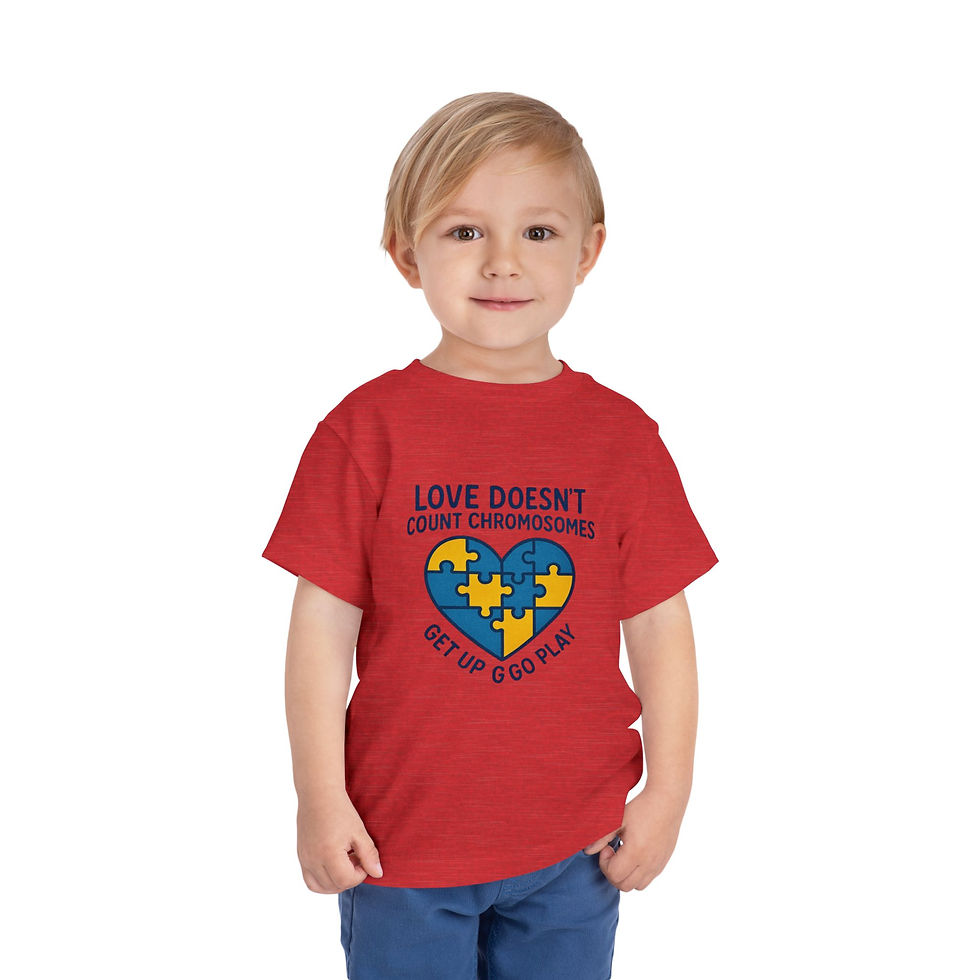 Thumbnail: Love Doesn't Count Chromosomes - Toddler Tee, Playful Kids Shirt, Awareness