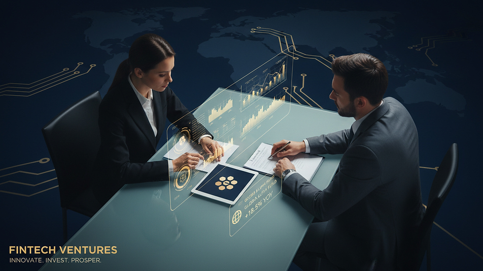 High angle view of a financial advisor discussing documents with a client