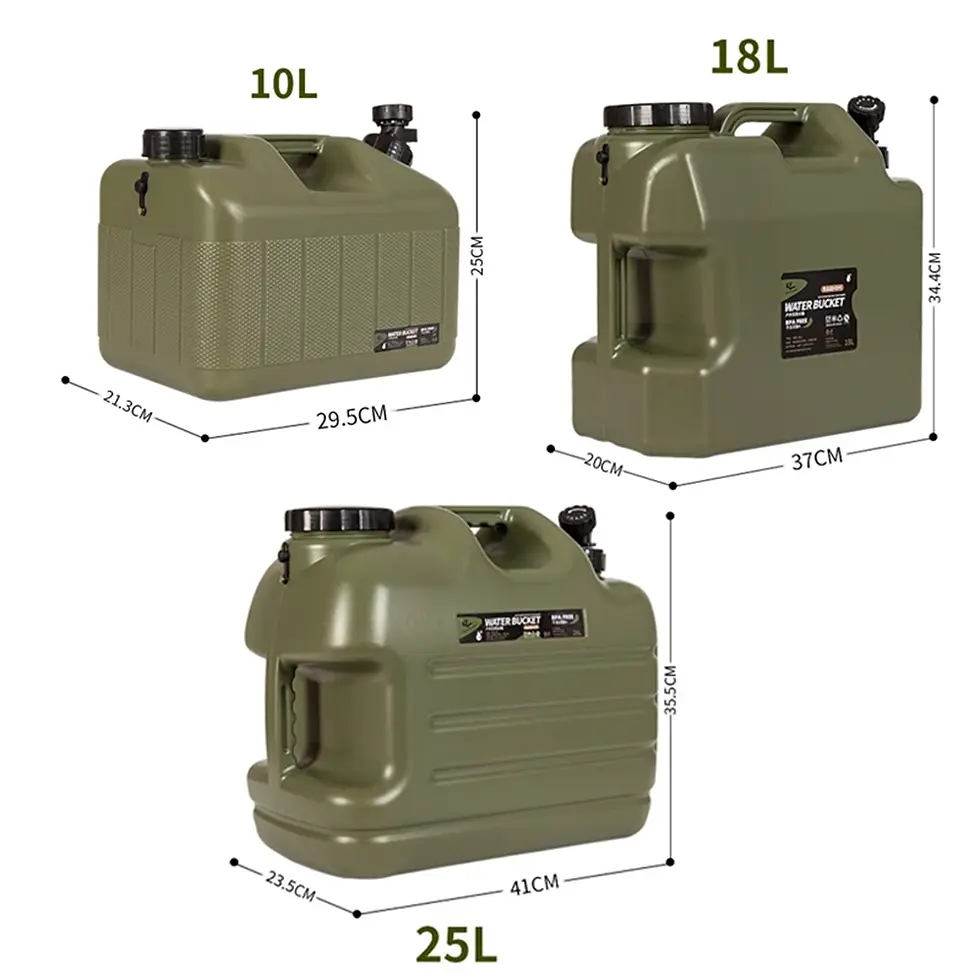 Thumbnail: Water Container With Spigot 10l/18l/25l PE Storage Green Bucket for Camping