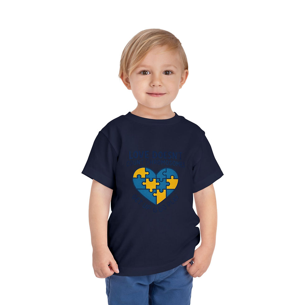 Thumbnail: Love Doesn't Count Chromosomes - Toddler Tee, Playful Kids Shirt, Awareness