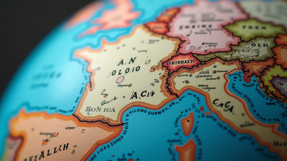 Close-up view of a globe with highlighted countries for tax planning