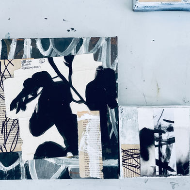 botanicals,
mixed media collage using recycled materials on 
paper, board & canvas