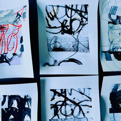 contemporary art, mixed media collage using recycled materials, expressive mark making, experimental abstracts