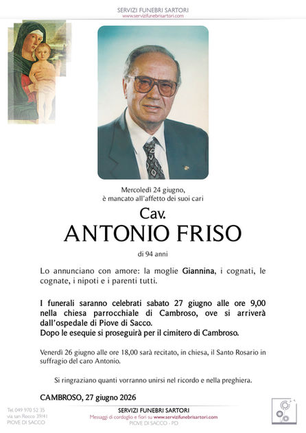 Friso Cav. Antonio