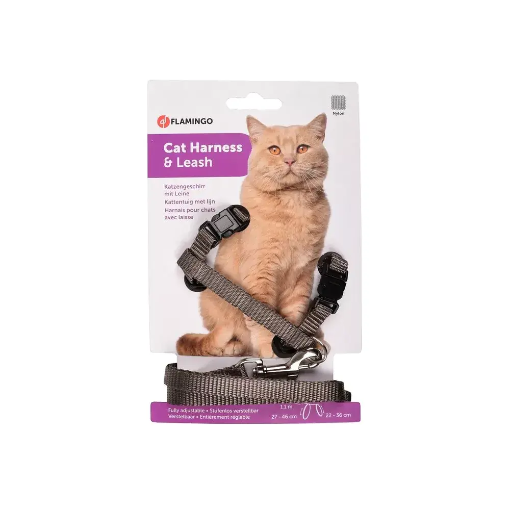 Flamingo Ziggi hám és póráz macskáknak - bézs