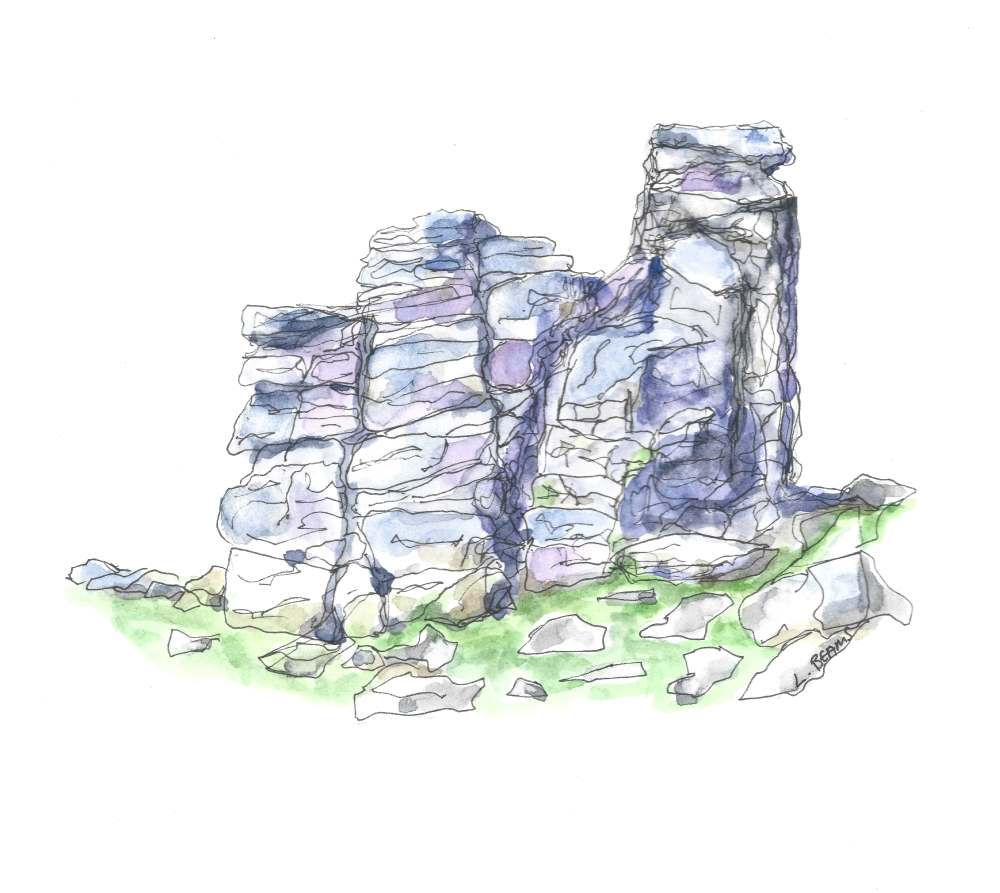 A View Of Hound Tor - Mounted Print