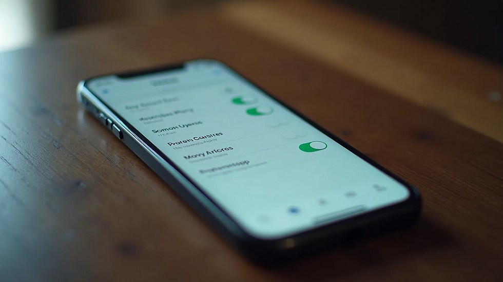 Close-up view of a smartphone with parental control settings on screen