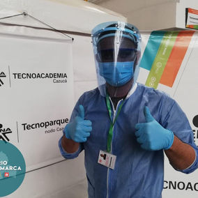 Las caretas que el Sena ha fabricado para combatir el Covid-19