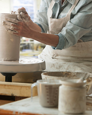 Working on a Pottery Wheel
