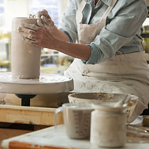 Working on a Pottery Wheel