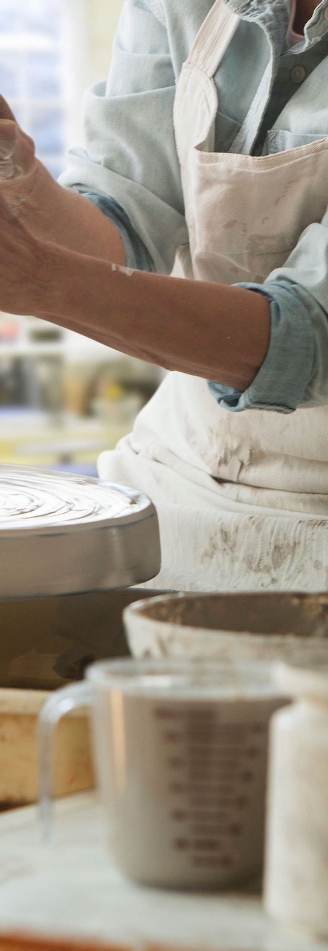 Working on a Pottery Wheel