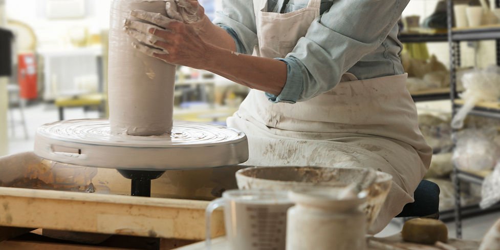 Working on a Pottery Wheel