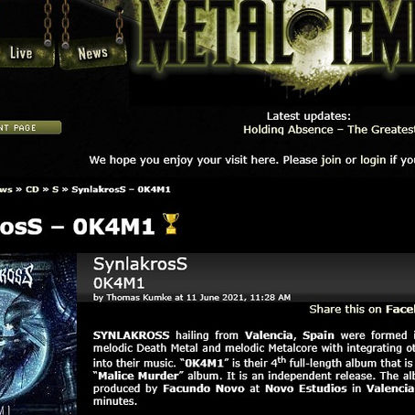 0K4M1 review by Thomas Kumke / Metal Temple 