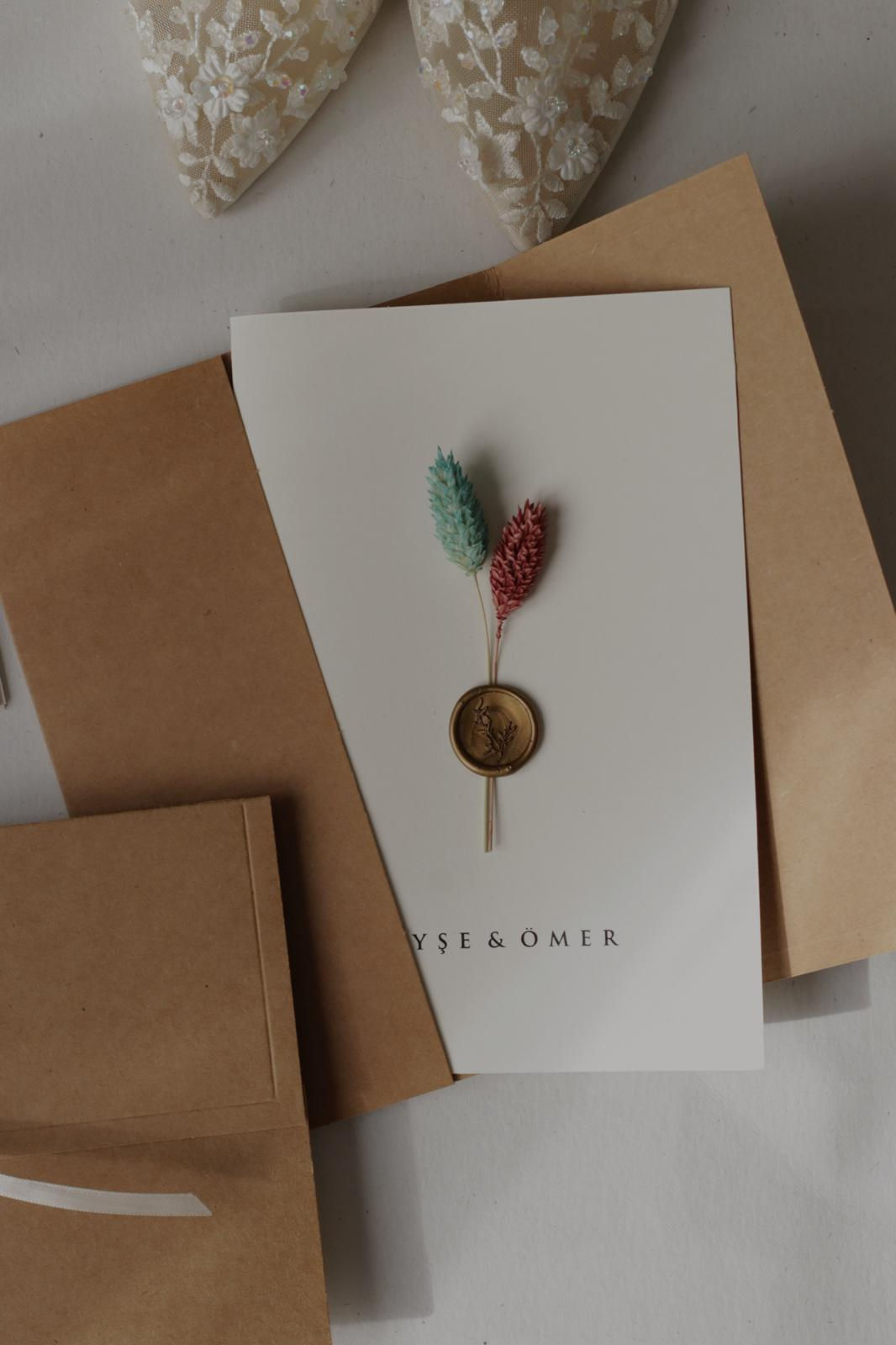 Einladungskarte Floral Essence Vert/Rouge Bloom