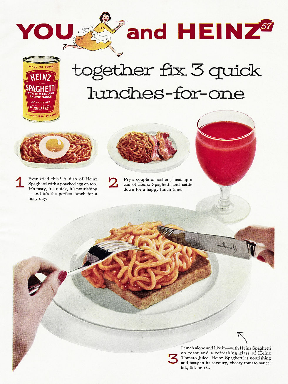 Heinz Spaghetti Press Ad, UK 1958-59