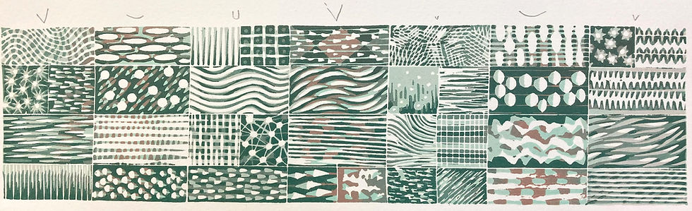 This is one of the final sample/test prints after three layers of cutting and overprinting