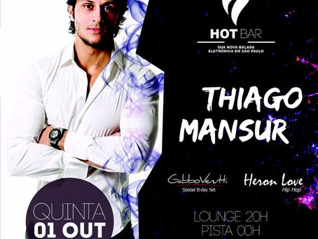 #maislidas - DJ Thiago Mansur vai agitar a pista do Hot Bar nesta quinta-feira (1)
