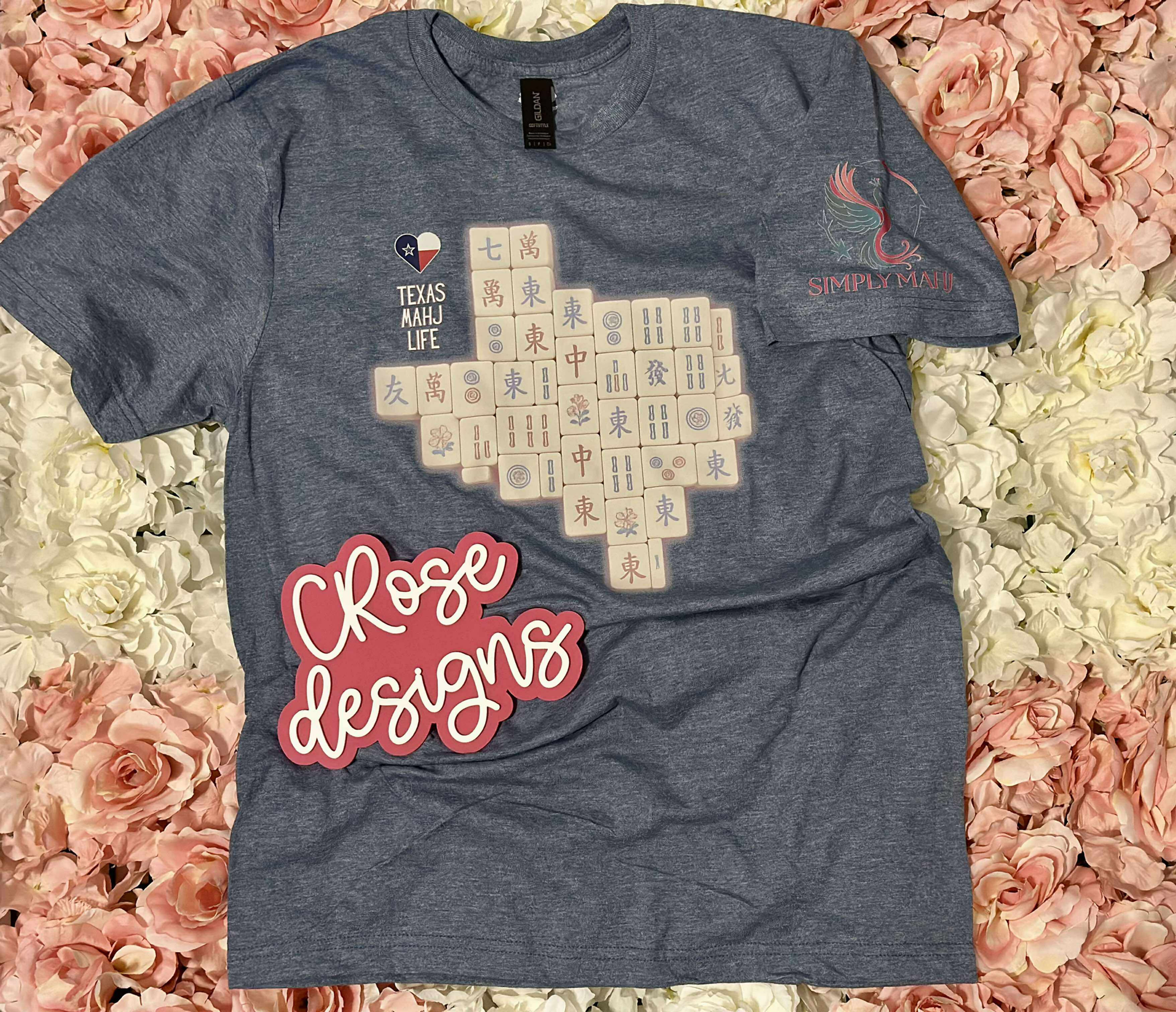 Texas Mahj Life T-Shirt -Heather Indigo