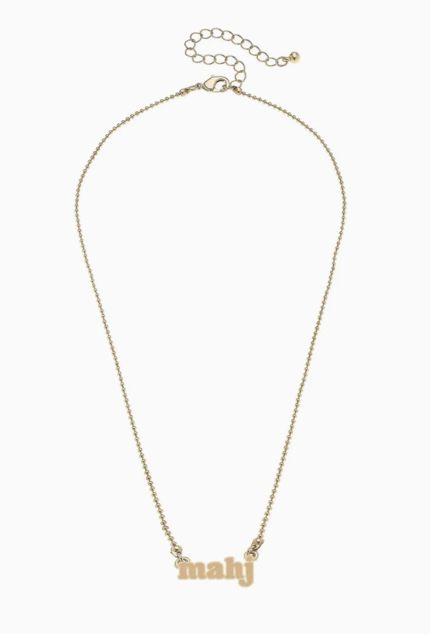 Thumbnail: Canvas Style - Mahj Ball Chain Necklace in Shiny Gold
