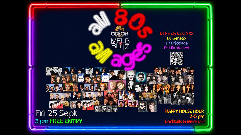 FREE ENTRY ~ MELB BLITZ - all 80s, all ages