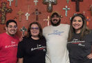 Family wearing a t-shirt with "I'am #LatinoStudentSuccess" message