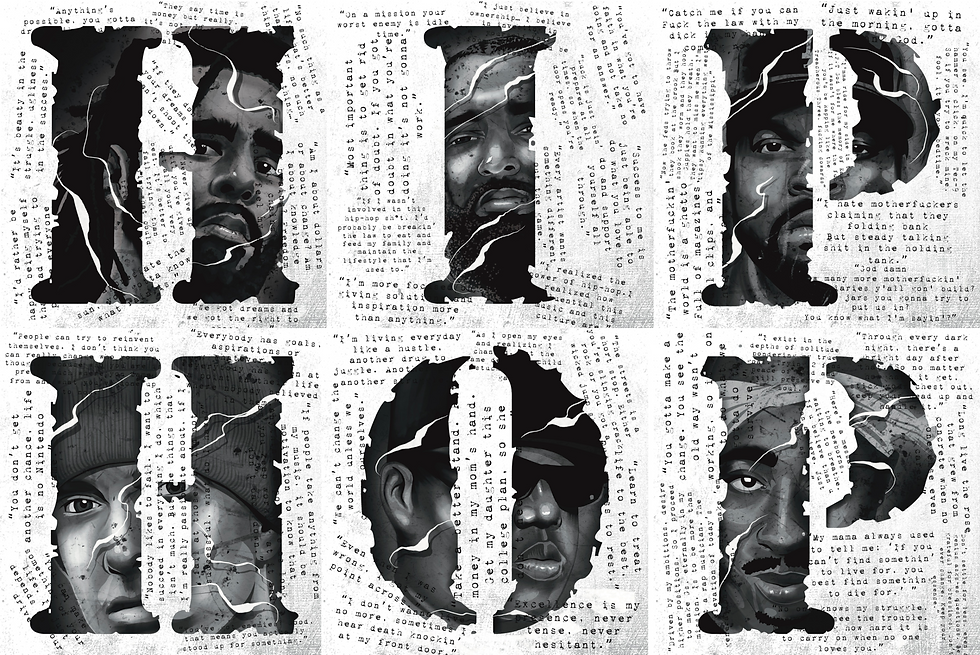 HIP HOP LEGENDS 12 x 12 CANVAS ( 6 canvas set )