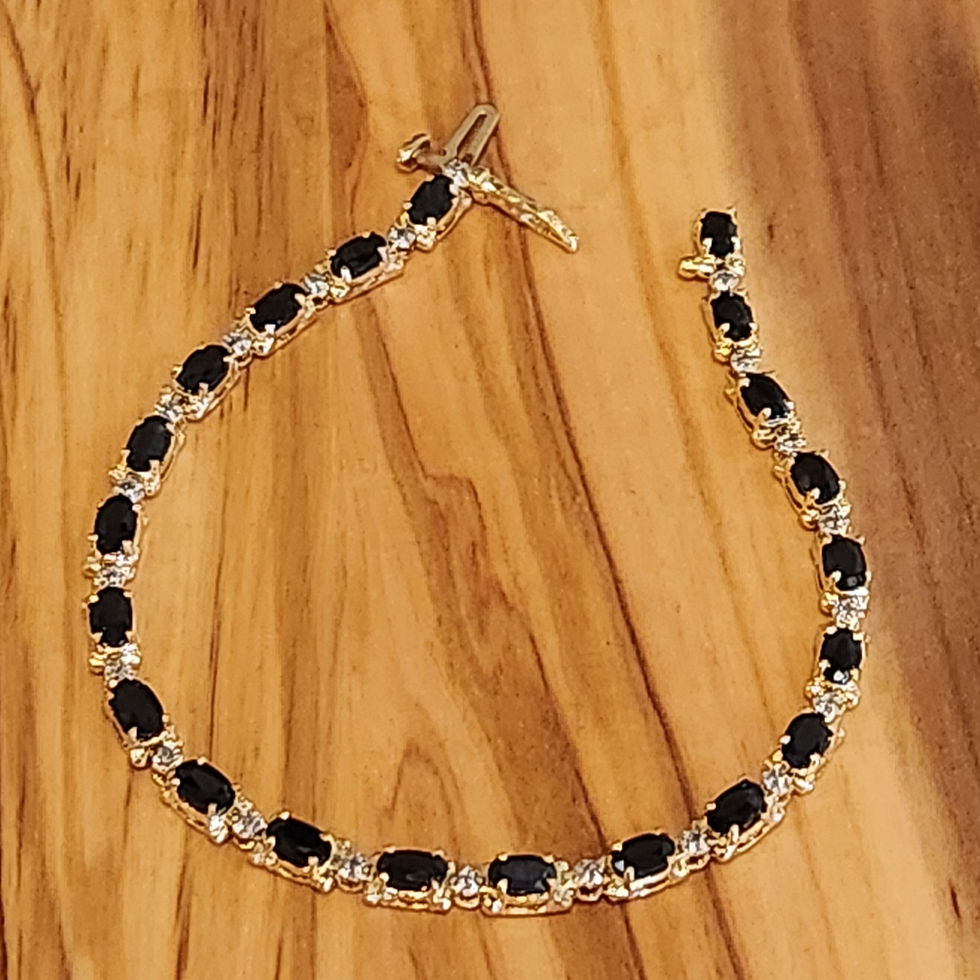 Thumbnail: 14 K Gold Sapphire And Diamond Tennis Bracelet