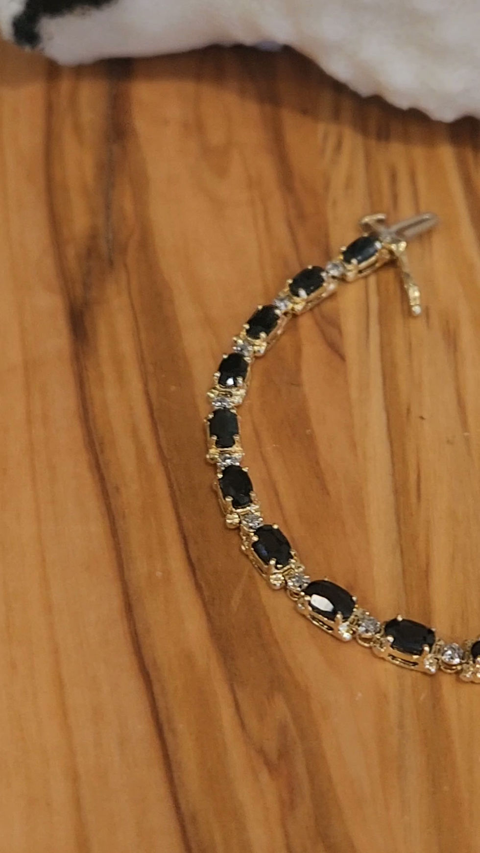 Thumbnail: 14 K Gold Sapphire And Diamond Tennis Bracelet