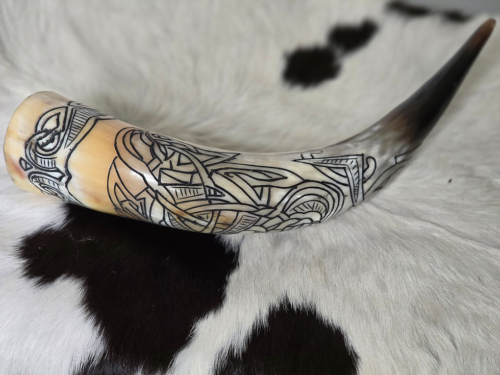 Thumbnail: Viking Drinking Horn with Fenrir Motif