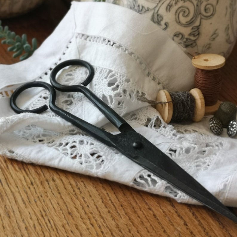 Thumbnail: Replica medieval Scissors approx. 18 cm. Hand forged.