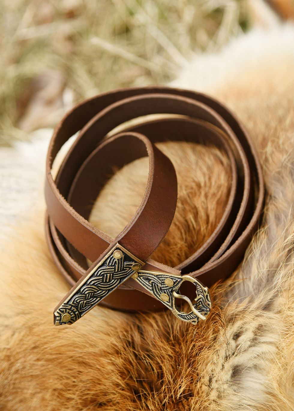 Thumbnail: Viking/Early medieval long belt from cowhide