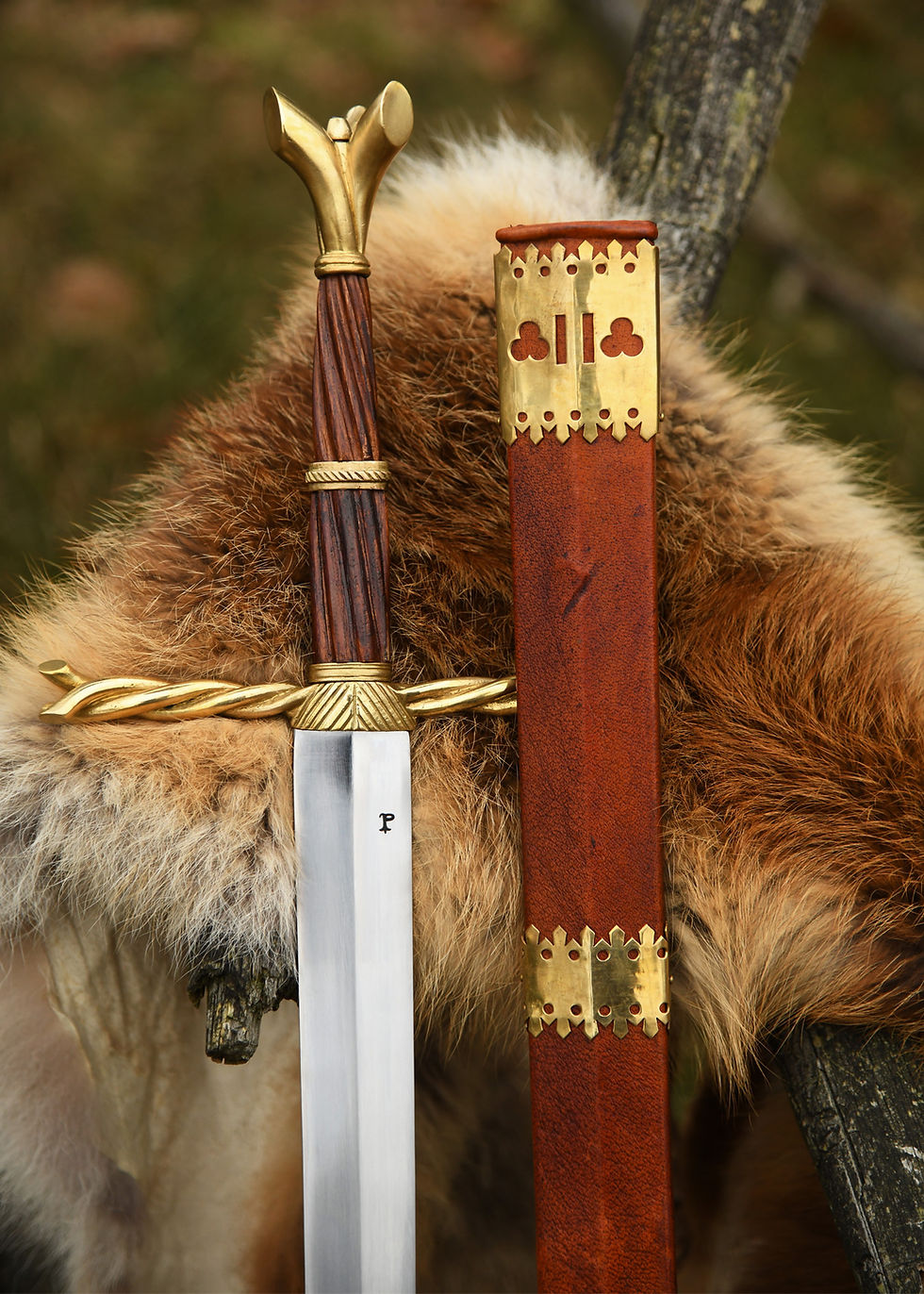 Thumbnail: Immerse yourself in the world of the Middle Ages with the “Writhen Hilt” sword. This finely crafted late medieval longsword i