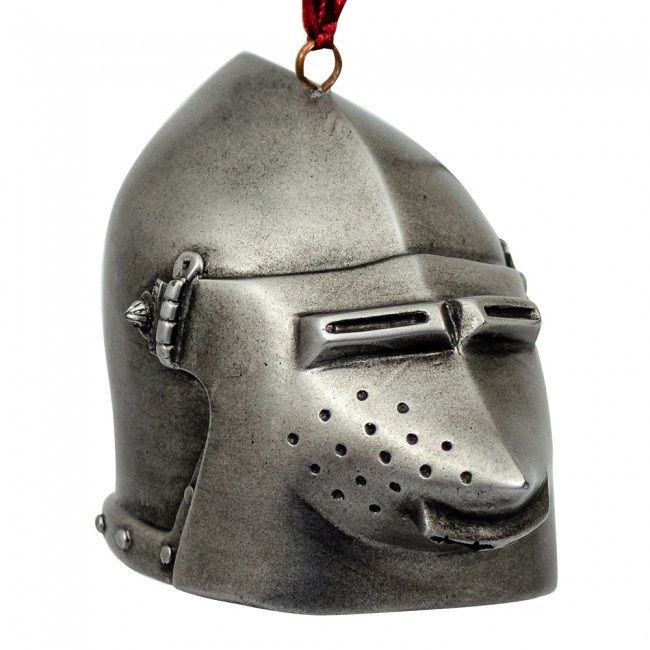 Thumbnail: Medieval Knight’s Helmet Baubles. Each bauble is based on an original helmet from the Middle Ages and is sure to add a little