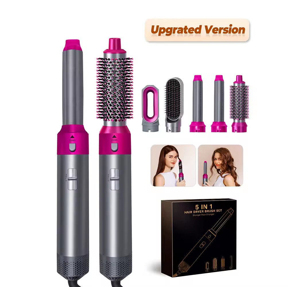 Hair Dryer 5-In-1 Electric Hair Comb Negative Ion Straight Curler Brush Blow Dry