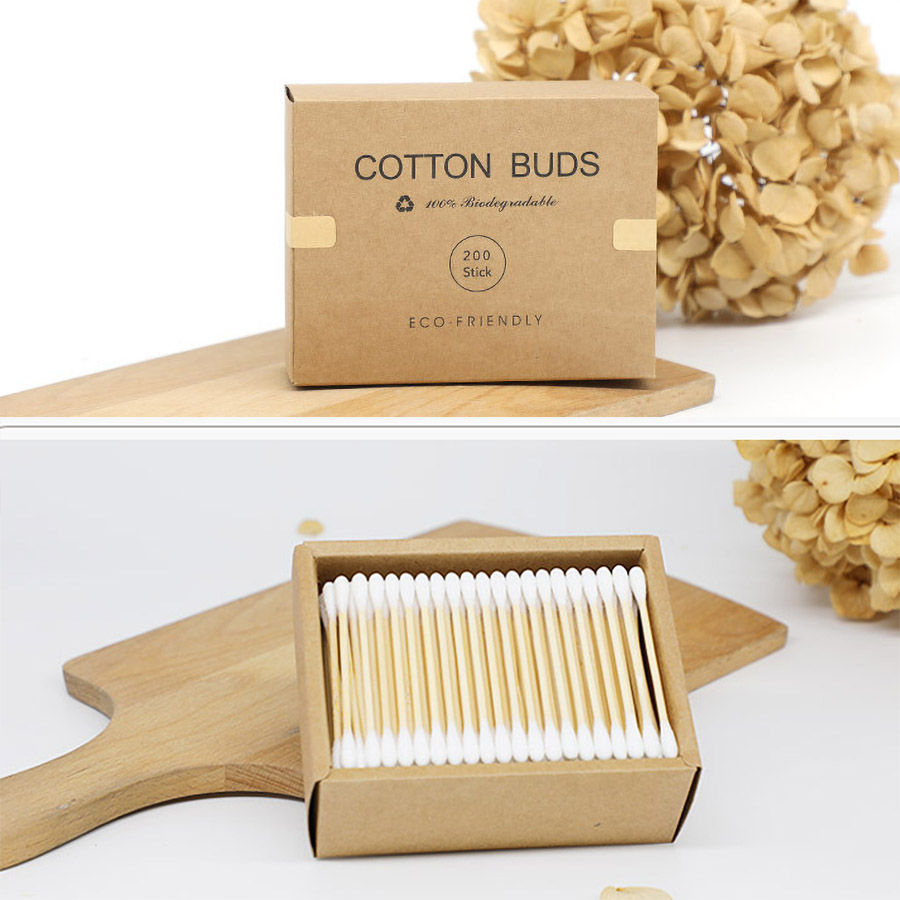 Thumbnail: baby cotton swabs double tips ear and nose multifunctional cleaning stick Bamboo