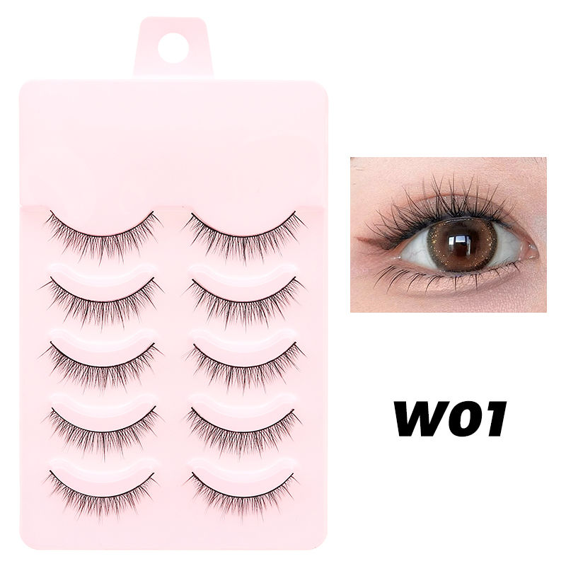 Thumbnail: DINGSEN 5 Pairs Manga Lashes Eyes Lashes Soft Natural Long Eyelashes Fake Lashes