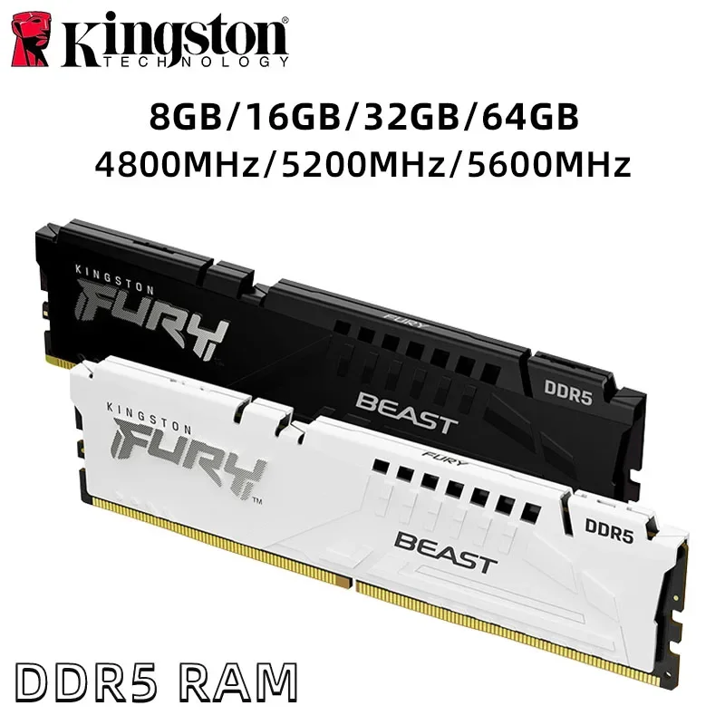 Kingston FURY Beast DDR5 8GB 16GB 4800MHz 32GB 5200MHz 5600MHz 6000MHz 6400MHz D